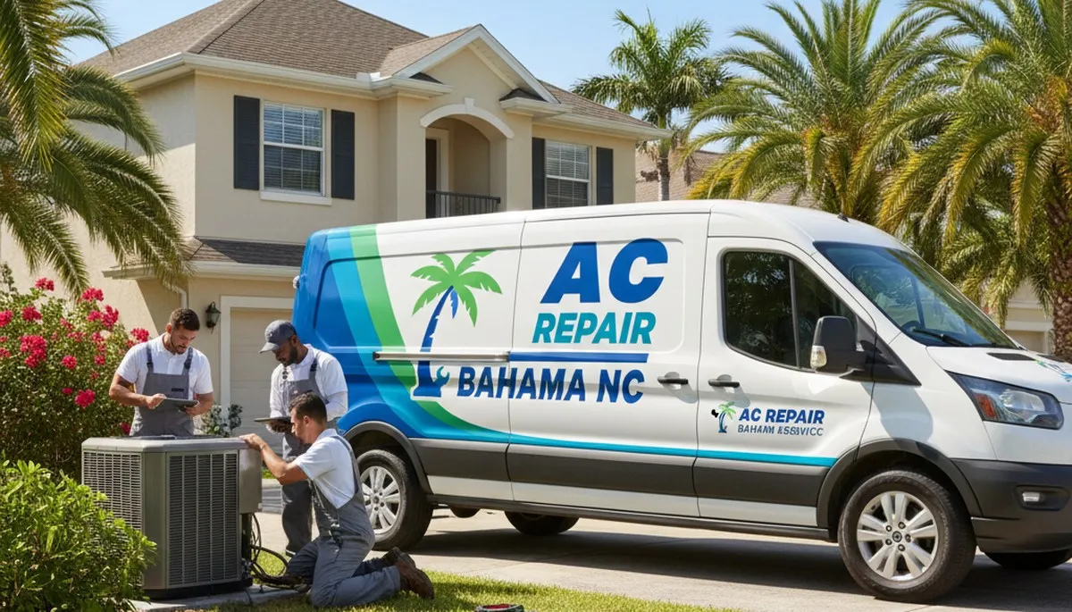 Professional AC repair technician servicing air conditioner unit in Durham, NC
