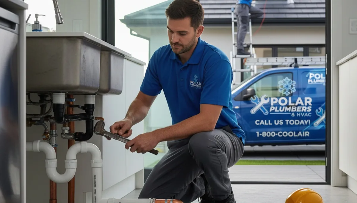 Plumber repairing water line in Durham NC home | Five Star Cooling plumbing and AC repair services